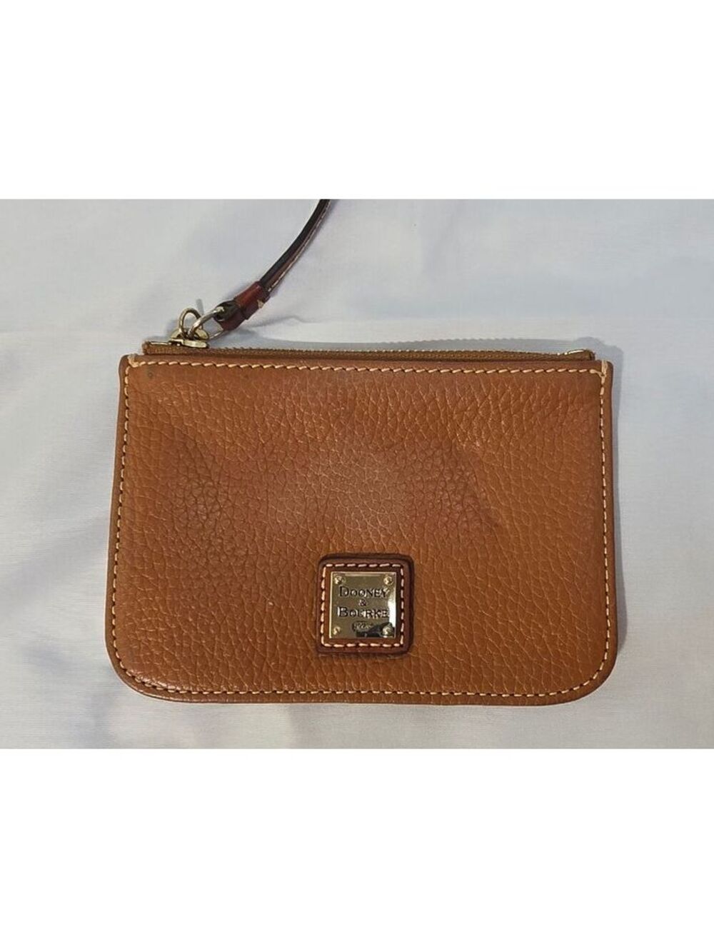 Dooney & Bourke Pebbled Leather Wristlet - Tan